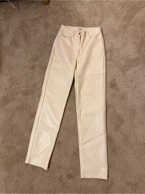 Wilfred Ivory Faux Leather High-Waist Melina Pants